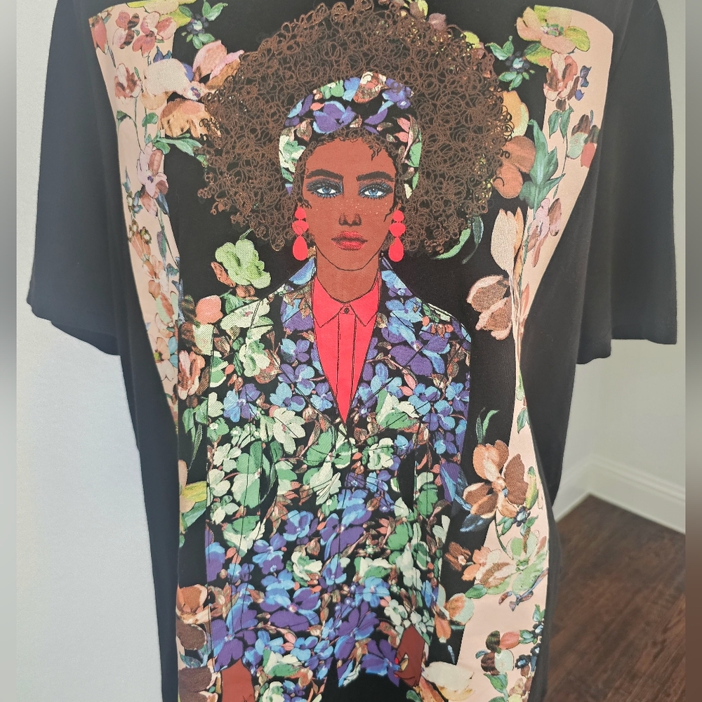 Zara Curly Fro Graphic Tee Size L